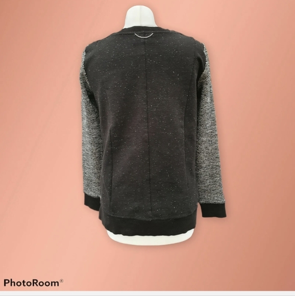 THE KOOPLES SPORT Sweatshirt Jumper Wool Cotton Black Woven Side Zip Small - Picture 4 of 8